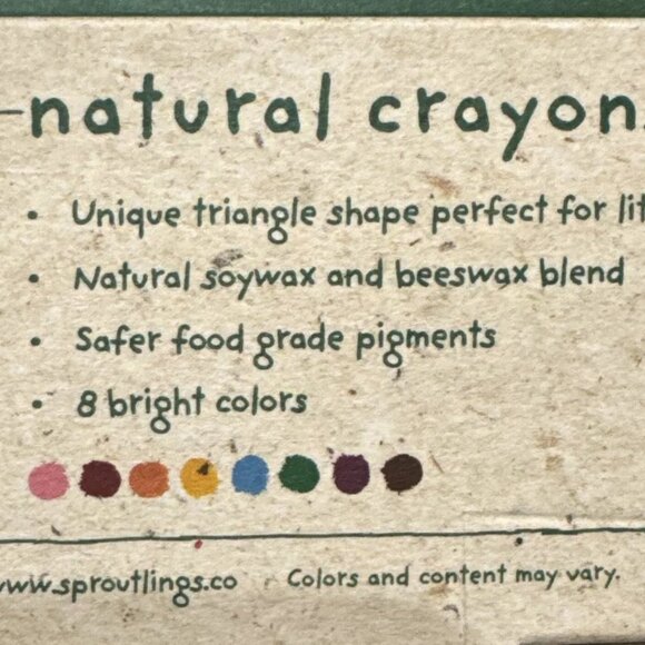 Sproutlings Natural Soy & Beeswax Crayons 8 Piece Count, Vibrant, First Grasp - Picture 6 of 6